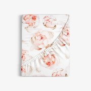 Goldea bavlnená napínacia plachta deluxe - vôňa pivoniek 90 x 200 cm