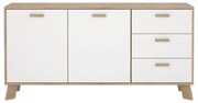 Biela/v prírodnej farbe komoda v dekore duba 147x73x39 cm Ikast – Tvilum