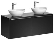 Závěsná skříňka SantaFe Lola s deskou a umyvadly 120 cm černá
