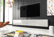 TV stolík CERIEE 180 - biela / biela lesklá