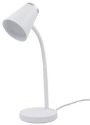 Stolná lampa Chico, 1x biele/chrómové PVC tienidlo, w