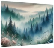 Obraz - Lesná krajina s hmlou (70x50 cm)