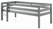 Sivá detská vyvýšená posteľ Vipack Pino, 90 x 200 cm