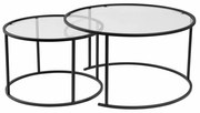 Súprava konferenčných stolíkov Aurum Black 80 cm, 2 ks