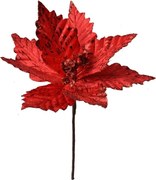 Červená umelá kvetina zápich vianočná hviezda Poinsettia - Ø 23*27 cm