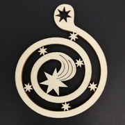 AMADEA Drevená ozdoba špirála s kométou 8 cm