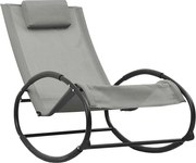 vidaXL Lehátko s vankúšom oceľ a textilén sivé