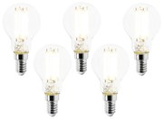 Sada 5 LED žiaroviek E14 P45 číre 2,2 W 470 lm 2700 K