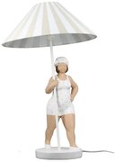 Biela stolná lampa v retro štýle BECKY