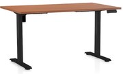 Výškovo nastaviteľný stôl OfficeTech B, 120 x 80 cm, čierna podnož, čerešňa