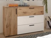 Komoda se zásuvkami Daria, 125 cm, dub/biela%