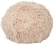 Ružový chlpatý pouf Yetti - Ø 55 * 55 cm