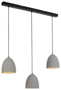 Moderne hanglamp zwart met grijs beton 3-lichts - Eton