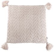 TEMPO-KONDELA USALE, pletený vankúš, béžová, 45x45 cm