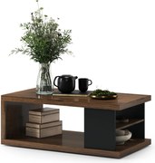 Kávový stolík LANA Elegantný orech - konferenčný stolík s policou