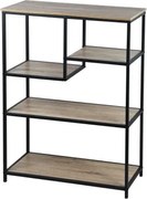 Regál Alessandro, 75 cm, čierny/dub sonoma%