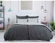 B.E.S. Petrovice Bavlnené obliečky Double face antracit/sivá