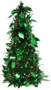 Zelená vianočná plastová dekorácia stromček Chrismas - Ø 21*50 cm
