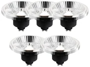 Sada 5 GU10 3-stupňových stmievateľných LED žiaroviek AR111 10W 800 lm 2700 - 3700K
