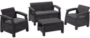 Tmavosivá záhradná lounge súprava pre 4 osoby Corfu – Keter