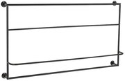 Čierny nástenný vešiak na uteráky - 93 * 16 * 53 cm