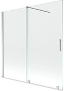 Mexen Velar, 2-krídlová posuvná vaňová zástena 160 x 150 cm, 8mm číre sklo, chrómový profil, 896-160-000-01-01