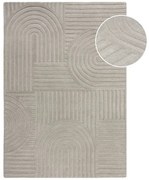 Sivý vlnený koberec Flair Rugs Zen Garden, 120 x 170 cm