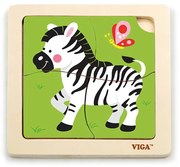 Drevené puzzle pre najmenších Viga 4 ks Zebra