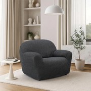 Super strečové poťahy RUBINIA antracitová kreslo (š. 70 - 110 cm)