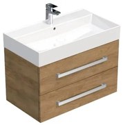 Kúpeľňová skrinka s umývadlom SAT Cube Way 80x47,5x46 cm dub Hickory CUBE46802DHSAT