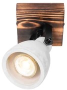 Priemyselné stropné bodové svetlo drevo s betónom - Creto