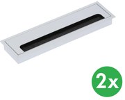 Hliníková stolová priechodka na káble, 80 x 280 mm, balenie 2 ks