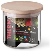 THERMO NÁDOBA NA POTRAVINY S DREVENÝM VEKOM 0,5L