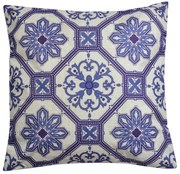 Vankúš s modrými ornamentmi - 43 * 43 cm