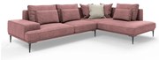Ružová rozkladacia rohová pohovka Interieurs 86 Liege, pravý roh