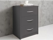 Nočný stolík s 3 zásuvkami Pepe, šedý grafit%