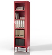 Vitrína LUIGI, 500 x 1800 x 350 mm, Modern: červená