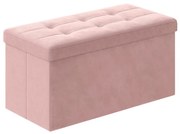 Taburet s úložným priestorom OTTOMAN 76x38 cm, ružový