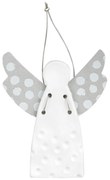Porcelánový závesný anjel DOTS SILVER (9 cm)
