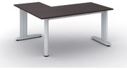 Rohový kancelársky písací stôl PRIMO FLEXIBLE 1600 x 1400 mm, wenge