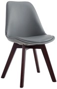 Stolička Manado - koženka, drevené nohy orech - Sivá