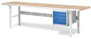 Dielenský stôl SOLID so 4 zásuvkami, 2500x800 mm, nosnosť 750 kg, dub