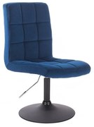 LuxuryForm DESIGN Stolička TOLEDO VELUR na čiernom tanieri - modrá