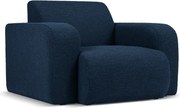 Tmavomodré kreslo z textílie bouclé Molino – Micadoni Home