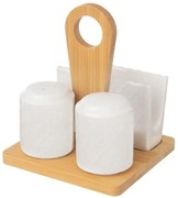 Súprava koreničky, soľničky + stojan na servítky 3+1