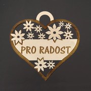 AMADEA Drevené srdce s textom "pre radosť", 7 cm, český výrobok