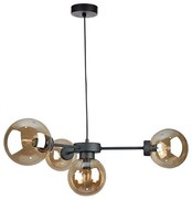 Luster na lanku KALIOPE II 4xE14/50W/230V čierna/dymová béžová