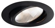 Zástenný reflektor čierny 9,5 cm vrátane LED 1300lm stmievateľný IP23 - Gaius
