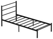 Kovová jednolôžková posteľ FERON 90x200 cm čierna nosnosť 120 kg