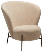 ORBIT ČALÚNENÉ LOUNGE KRESLO almond bouclé/antique brass